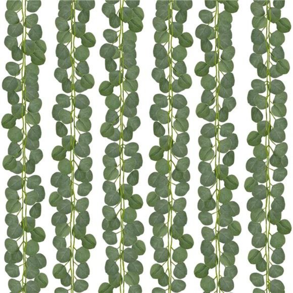 12 Pack Eucalyptus Garland Artificial Leaves Table Greenery Garland Wreath Decor - Picture 1 of 6